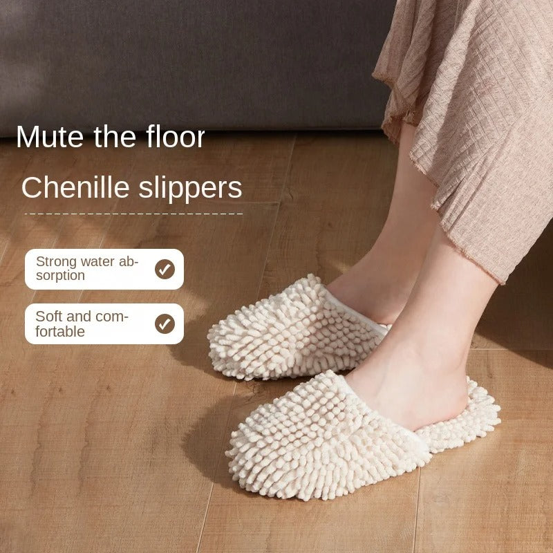 Household Chenille Sucking Water Washable Microfiber Mop Lazy Mopping Slippers Convenient and Soft Home Bathroom Cleaning Shoes