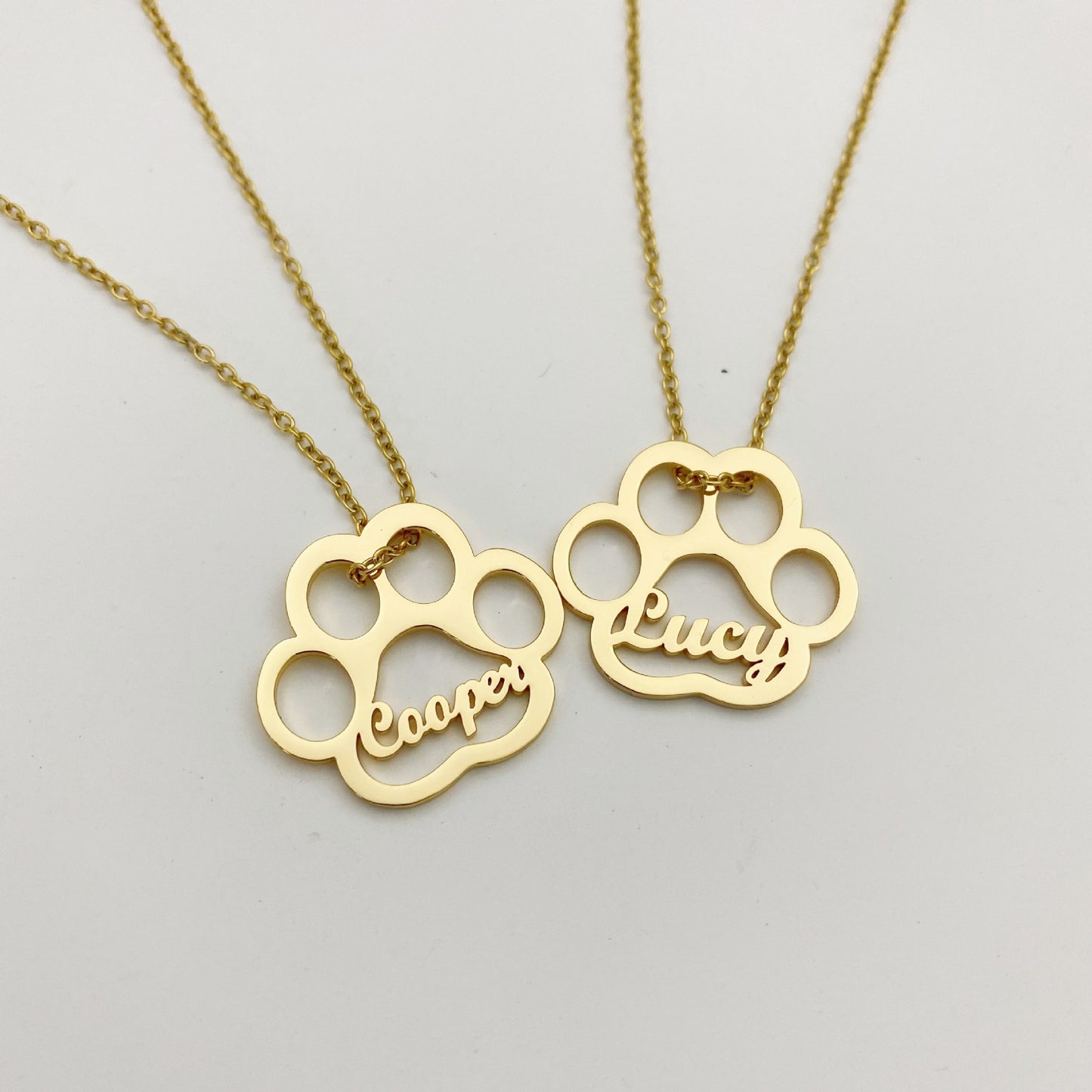 Personalized Name Necklace Dog Paw Necklace Personalized Dog Necklace Paw Print Initial Bone Pet