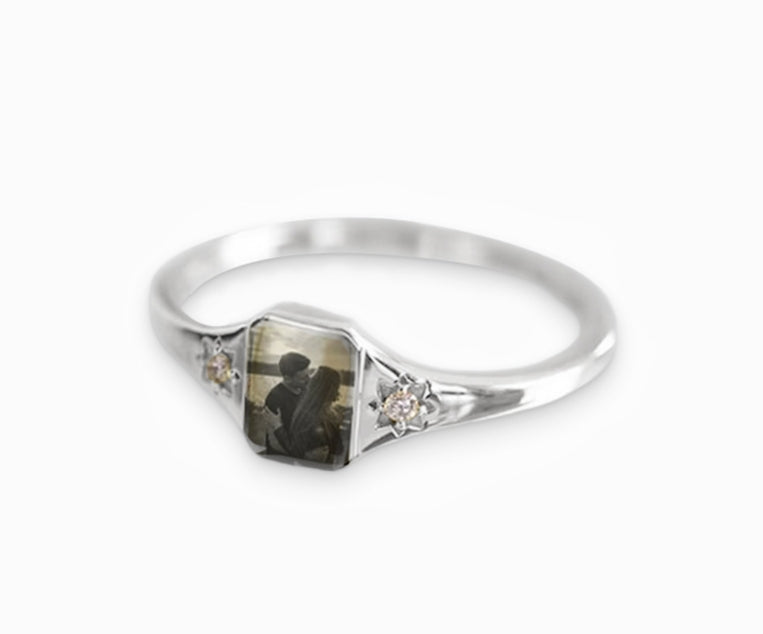 Personalized Birthstone Photo Ring