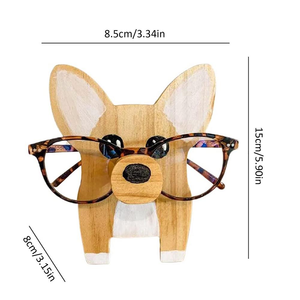 Puppy Dog Glasses Holder Stand Corgi Dog Glasses Frame Christmas Gift Cute Pet Wooden Ornament Sunglasses Eyeglass Display Rack